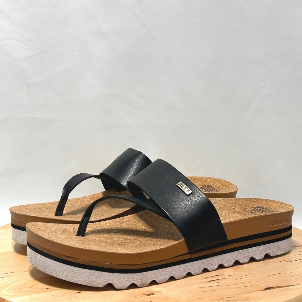 Reef Cushion Sol Hi Womens Black Open Toe Slip On Sandal NWOT - Size 11 - Picture 5 of 9